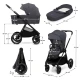 Kombinált babakocsi Nea 2 2in1 Dark Grey Kinderkraft KSNEA002DGR2000