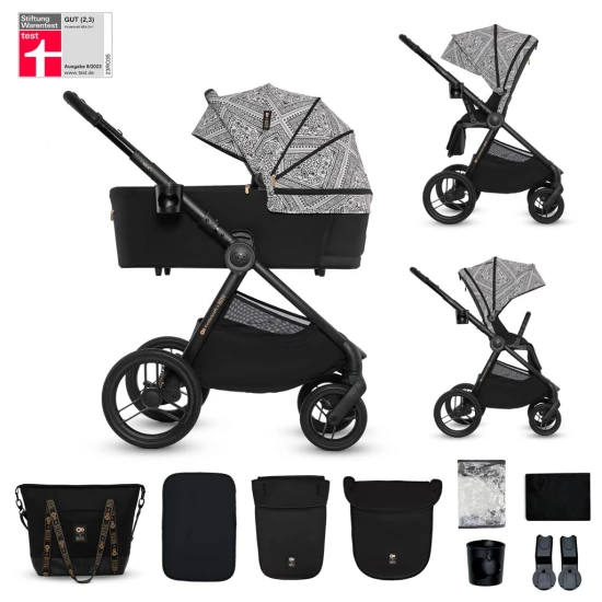 Kombinált babakocsi Nea 2 2in1 Lunar Black Bizuu Kinderkraft KSNEA002BLKBI00