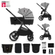 Kombinált babakocsi Nea 2 2in1 Lunar Black Bizuu Kinderkraft KSNEA002BLKBI00