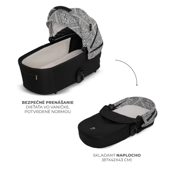 Kombinált babakocsi Nea 2 2in1 Lunar Black Bizuu Kinderkraft KSNEA002BLKBI00