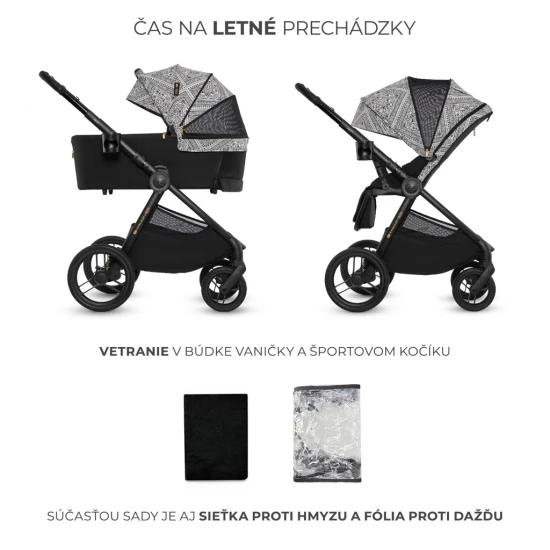 Kombinált babakocsi Nea 2 2in1 Lunar Black Bizuu Kinderkraft KSNEA002BLKBI00