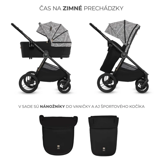 Kombinált babakocsi Nea 2 2in1 Lunar Black Bizuu Kinderkraft KSNEA002BLKBI00