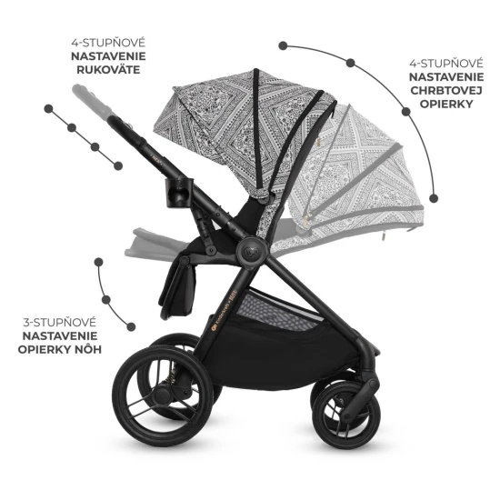 Kombinált babakocsi Nea 2 2in1 Lunar Black Bizuu Kinderkraft KSNEA002BLKBI00