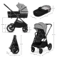 Kombinált babakocsi Nea 2 2in1 Lunar Black Bizuu Kinderkraft KSNEA002BLKBI00