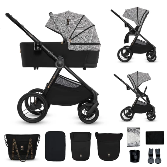Kombinált babakocsi Nea 2 2in1 Lunar Black Bizuu Kinderkraft KSNEA002BLKBI00