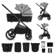 Kombinált babakocsi Nea 2 2in1 Lunar Black Bizuu Kinderkraft KSNEA002BLKBI00