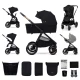 Kombinált babakocsi Nea 2 2in1 Midnigth Black Kinderkraft KSNEA002BLK2000