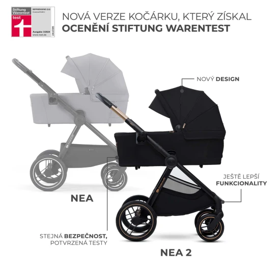 Kombinált babakocsi Nea 2 2in1 Midnigth Black Kinderkraft KSNEA002BLK2000