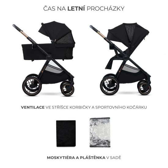 Kombinált babakocsi Nea 2 2in1 Midnigth Black Kinderkraft KSNEA002BLK2000