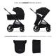 Kombinált babakocsi Nea 2 2in1 Midnigth Black Kinderkraft KSNEA002BLK2000