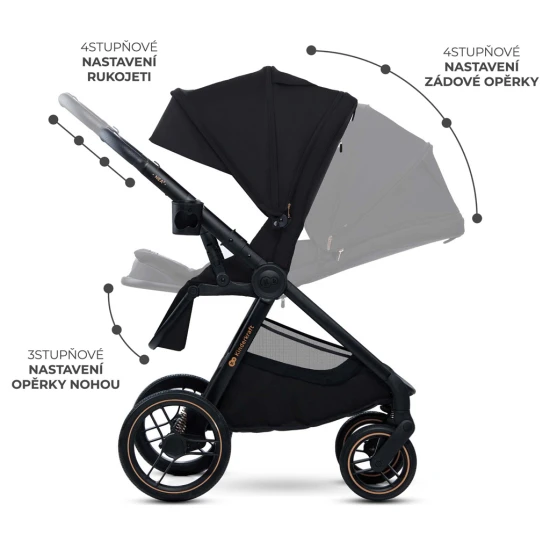 Kombinált babakocsi Nea 2 2in1 Midnigth Black Kinderkraft KSNEA002BLK2000