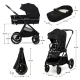 Kombinált babakocsi Nea 2 2in1 Midnigth Black Kinderkraft KSNEA002BLK2000