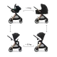 Kombinált babakocsi Vesto 2 3in1 Black Kinderkraft KSVEST02BLK3000