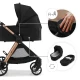 Kombinált babakocsi Vesto 2 3in1 Black Kinderkraft KSVEST02BLK3000