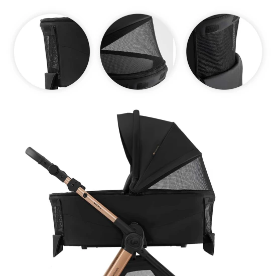 Kombinált babakocsi Vesto 2 3in1 Black Kinderkraft KSVEST02BLK3000