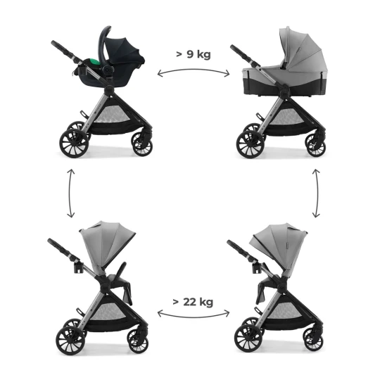 Kombinált babakocsi Vesto 2 3in1 Grey Kinderkraft KSVEST02GRY3000