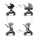 Kombinált babakocsi Vesto 2 3in1 Grey Kinderkraft KSVEST02GRY3000