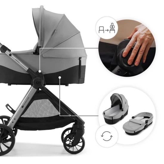 Kombinált babakocsi Vesto 2 3in1 Grey Kinderkraft KSVEST02GRY3000