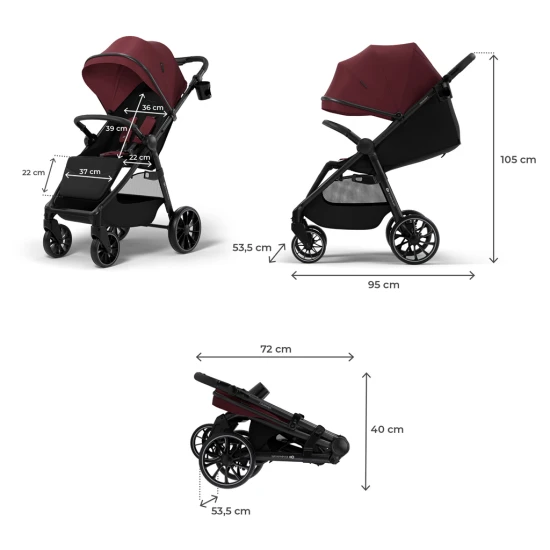 Sport babakocsi Grande 2 Dark Ruby Sport babakocsi Grande 2 Dark Ruby Kinderkraft KSGRAN02BRG0000