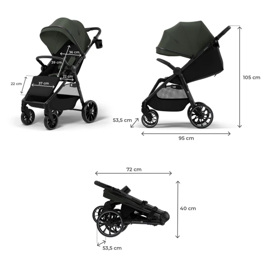 Sport babakocsi Grande 2 Mystic Green Sport babakocsi Grande 2 Mystic Green Kinderkraft KSGRAN02GRE0000