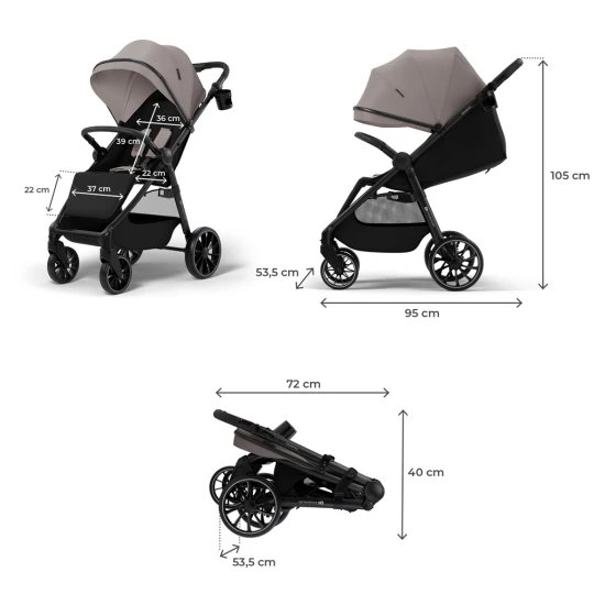 Sport babakocsi Grande 2 Sand Beige Kinderkraft KSGRAN02BEG0000