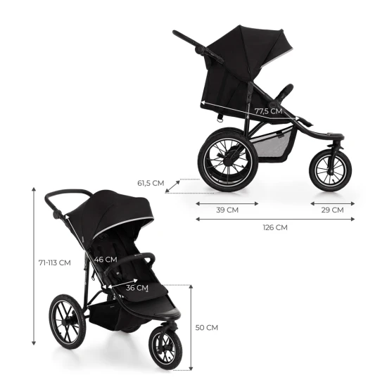Sport babakocsi Helsi 2 Black Kinderkraft KSHELS02BLK0000