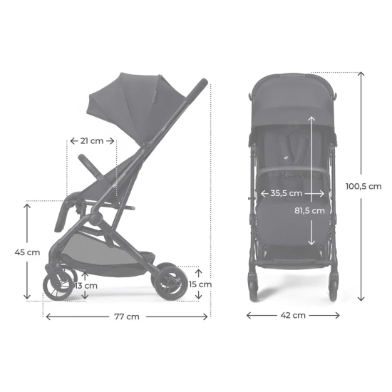 Sport babakocsi Indy 3 Coal Black Kinderkraft KSINDY03BLK0000