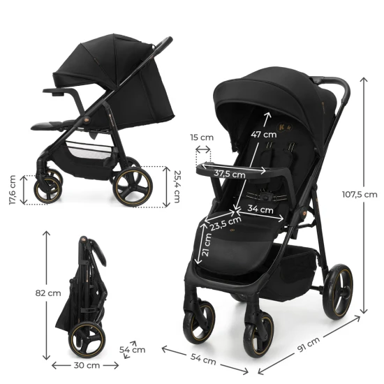Sport babakocsi Trig 3 Tray Onyx Black Sport babakocsi Trig 3 Tray Onyx Black Kinderkraft KSTRIG03BLK000T