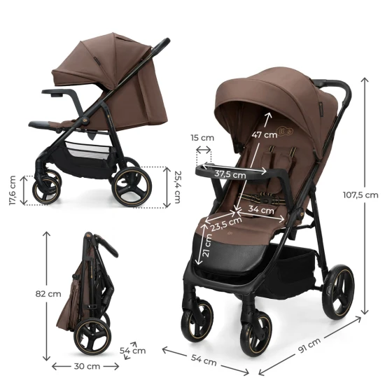 Sport babakocsi Trig 3 Tray Velvet Mocca Sport babakocsi Trig 3 Tray Velvet Mocca Kinderkraft KSTRIG03BRW000T