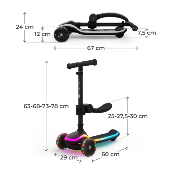 Roller és futóka 2in1 Raket Up Black Roller és futóka 2in1 Raket Up Black Kinderkraft KRRAUP00BLK0000