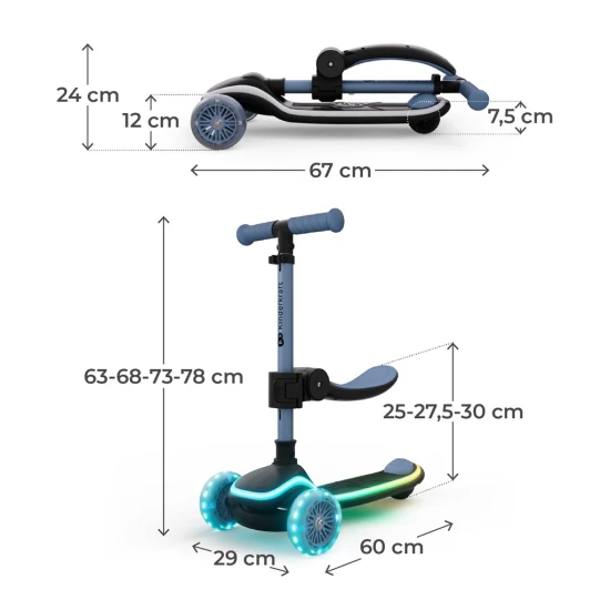 Roller és futóka 2in1 Raket Up Blue Kinderkraft KRRAUP00BLU0000