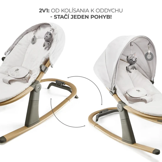 Pihenőágy Elsu Grey, 9 kg-ig Kinderkraft KBELSU00GRY0000
