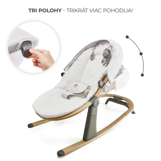Pihenőágy Elsu Grey, 9 kg-ig Kinderkraft KBELSU00GRY0000