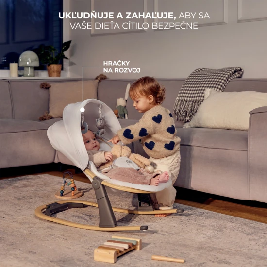 Pihenőágy Elsu Grey, 9 kg-ig Kinderkraft KBELSU00GRY0000