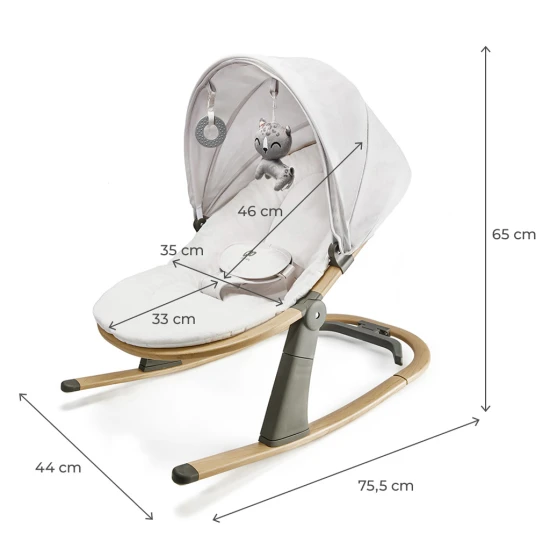 Pihenőágy Elsu Grey, 9 kg-ig Kinderkraft KBELSU00GRY0000