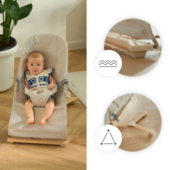 Ringó pihenőágy Mimi Beige wood, 9 kg-ig Ringó pihenőágy Mimi Beige wood, 9 kg-ig Kinderkraft KBMIMI00WOD0000