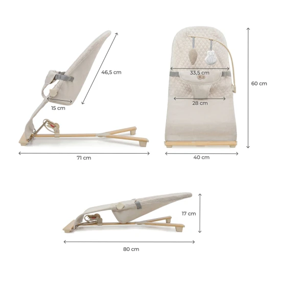 Ringó pihenőágy Mimi Beige wood, 9 kg-ig Ringó pihenőágy Mimi Beige wood, 9 kg-ig Kinderkraft KBMIMI00WOD0000