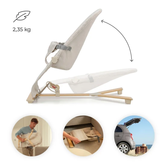 Ringó pihenőágy Mimi Beige wood, 9 kg-ig Ringó pihenőágy Mimi Beige wood, 9 kg-ig Kinderkraft KBMIMI00WOD0000