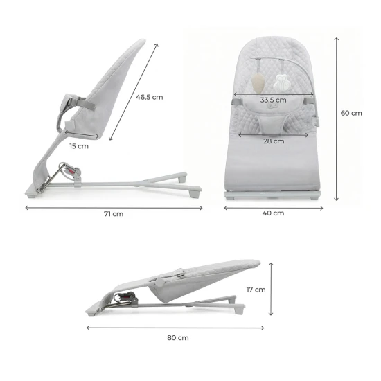 Ringó pihenőágy Mimi Light grey, 9 kg-ig Kinderkraft KBMIMI00LGR0000