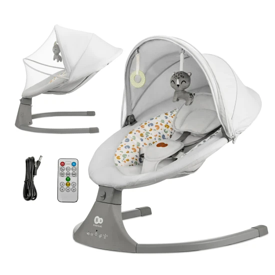 Ringó pihenőágy dallammal 2in1 Lumi, 9 kg-ig, Premium Light Grey Kinderkraft KBLUMI02LGR0000
