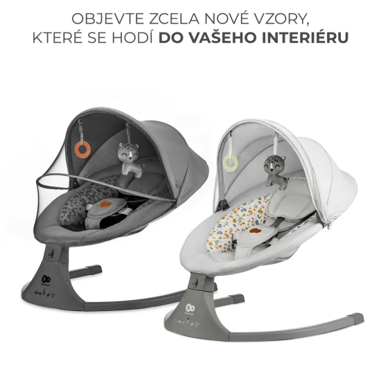 Ringó pihenőágy dallammal 2in1 Lumi, 9 kg-ig, Premium Light Grey Kinderkraft KBLUMI02LGR0000