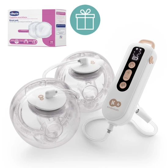 Tejszívó Double Hands-free Gentle Flow Gold + CHICCO szoptatási betétek 30 db Kinderkraft VP-F198232
