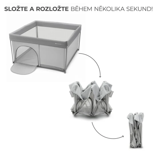Összecsukható járóka Ziki Light Grey Kinderkraft KLZIKI00GRY0000