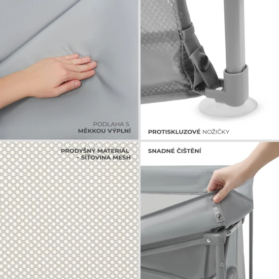 Összecsukható járóka Ziki Light Grey Kinderkraft KLZIKI00GRY0000