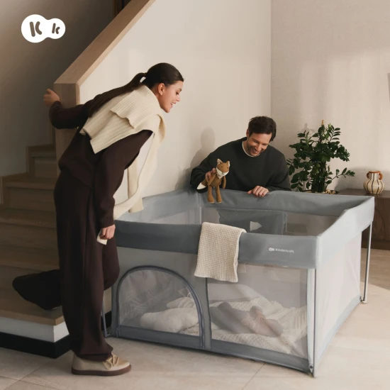 Összecsukható járóka Ziki Light Grey Kinderkraft KLZIKI00GRY0000