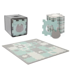 Puzzle szivacsszőnyeg Luno Shapes 185 x 165 cm Mint, 30ks, Premium