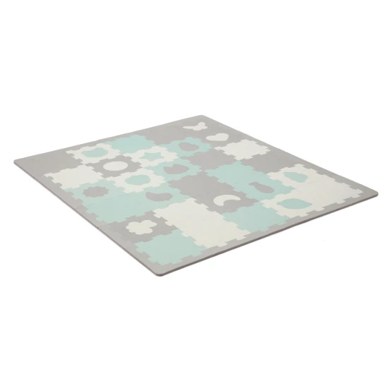 Puzzle szivacsszőnyeg Luno Shapes 185 x 165 cm Mint, 30ks, Premium Kinderkraft KPLUSH00MIN0000
