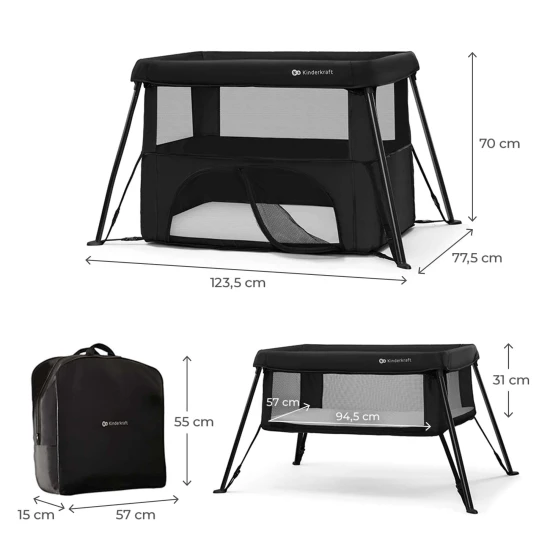 Utazóágy Cami Black Kinderkraft KLCAMI00BLK0000
