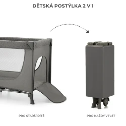Utazóágy Joy 2 Dark grey