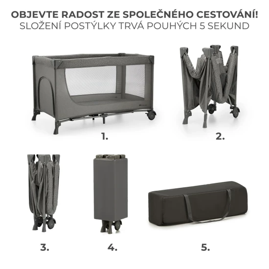 Utazóágy Joy 2 Dark grey Utazóágy Joy 2 Dark grey Kinderkraft KLJOY02DGR00000